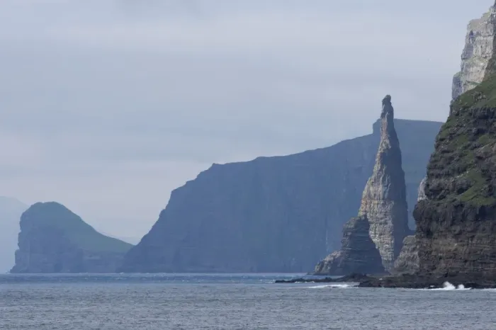 Framed Print : Rock pinnacle, west coast of Sandoy, Faroe Islands, Denmark Framed Print : Rock pinnacle, west coast of Sandoy, Faroe Islands, Denmark