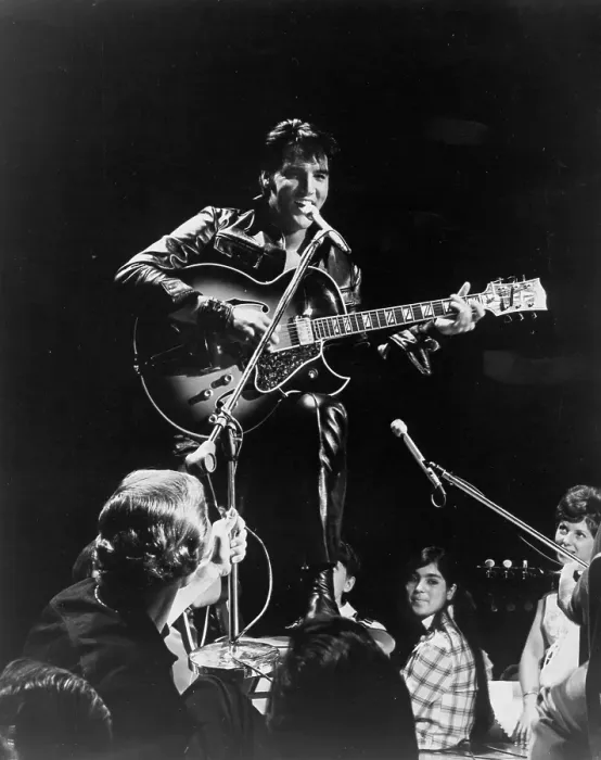 Framed Print : Rock and roll musician Elvis Presley performing Framed Print : Rock and roll musician Elvis Presley performing