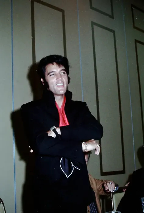 Framed Print : Rock and roll musician Elvis Presley during a press conference Framed Print : Rock and roll musician Elvis Presley during a press conference