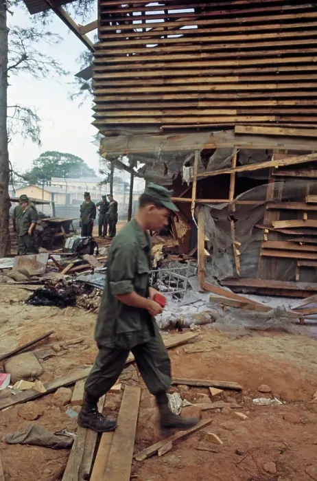 Framed Print : Rocket Damage, Vietnam