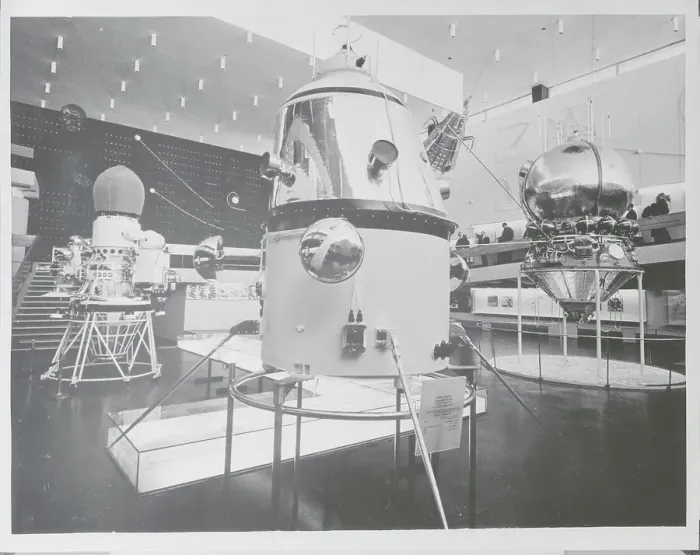 Framed Print : Rocket and Satellite Equipment Display Framed Print : Rocket and Satellite Equipment Display