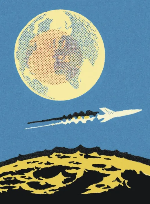 Framed Print : Rocket in Space Framed Print : Rocket in Space