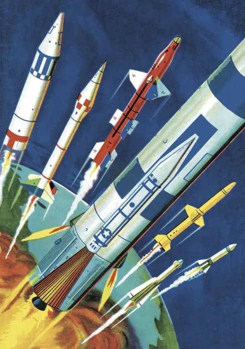 Framed Print : Rockets in Flight