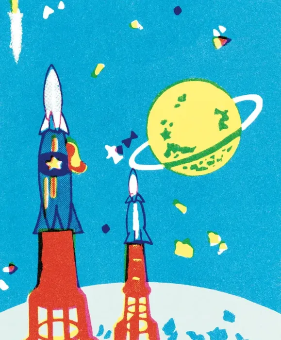 Framed Print : Rockets and planet Framed Print : Rockets and planet