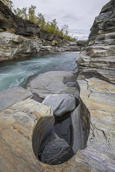 Rocks on the Abiskojakka river, Abisko National Park, Norrbotten County, Sweden