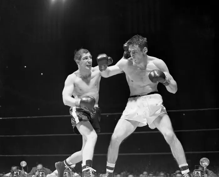Framed Print : Rocky Castellani and Billy Graham Boxing in Action Framed Print : Rocky Castellani and Billy Graham Boxing in Action