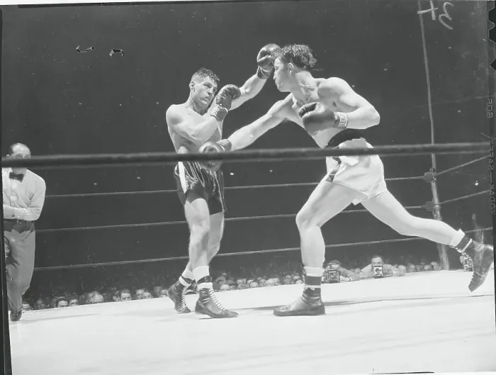 Framed Print : Rocky Castellani Fighting Pierre Langlois Framed Print : Rocky Castellani Fighting Pierre Langlois