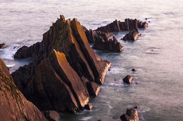Rocky coast, Hartland Quay, Hardland, Devon, England, United Kingdom