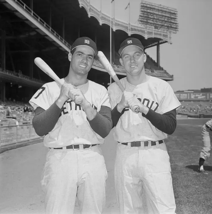 Framed Print : Rocky Colavito and Al Kaline Posing Together Framed Print : Rocky Colavito and Al Kaline Posing Together