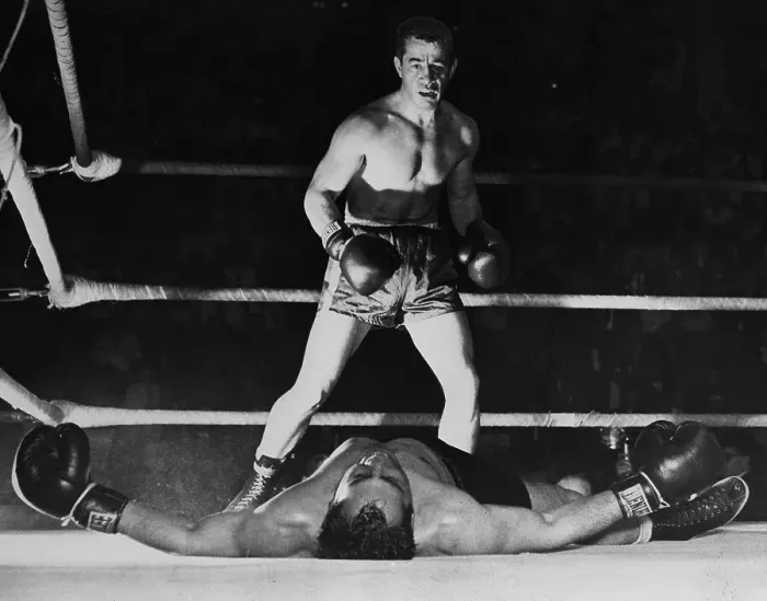 Framed Print : Rocky Graziano Over Ko'D Johnny Greco Framed Print : Rocky Graziano Over Ko'D Johnny Greco