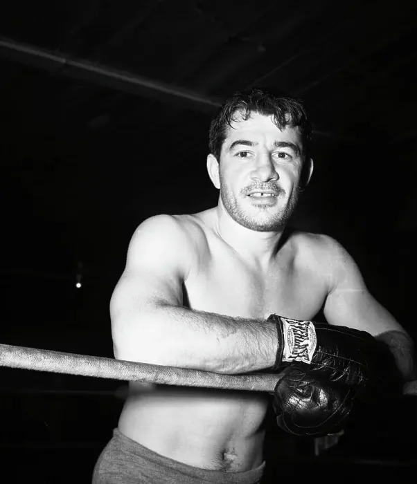 Framed Print : Rocky Graziano Leaning on Ropes in Ring Framed Print : Rocky Graziano Leaning on Ropes in Ring