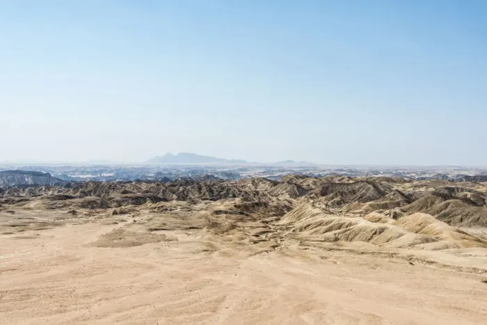 Framed Print : Rocky landscape furrowed by erosion, dry river bed of the Swakop River, Moon Valley, Namib-Naukluft Park, Namib Desert, Namibia