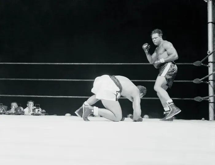 Framed Print : Rocky Marciano Falling to the Canvas Framed Print : Rocky Marciano Falling to the Canvas