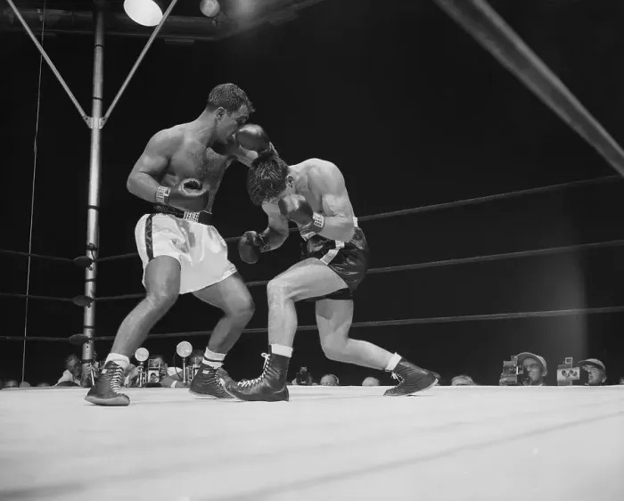 Framed Print : Rocky Marciano Fighting Roland LaStarza Framed Print : Rocky Marciano Fighting Roland LaStarza