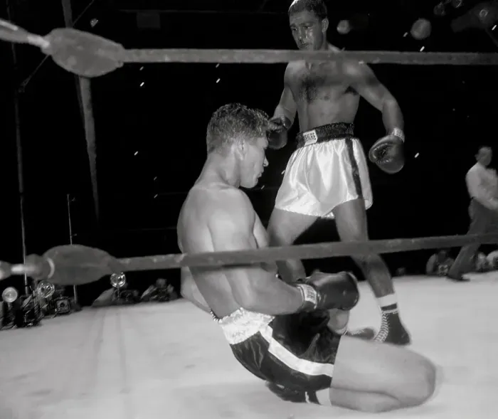 Framed Print : Rocky Marciano and Harry Matthews Framed Print : Rocky Marciano and Harry Matthews