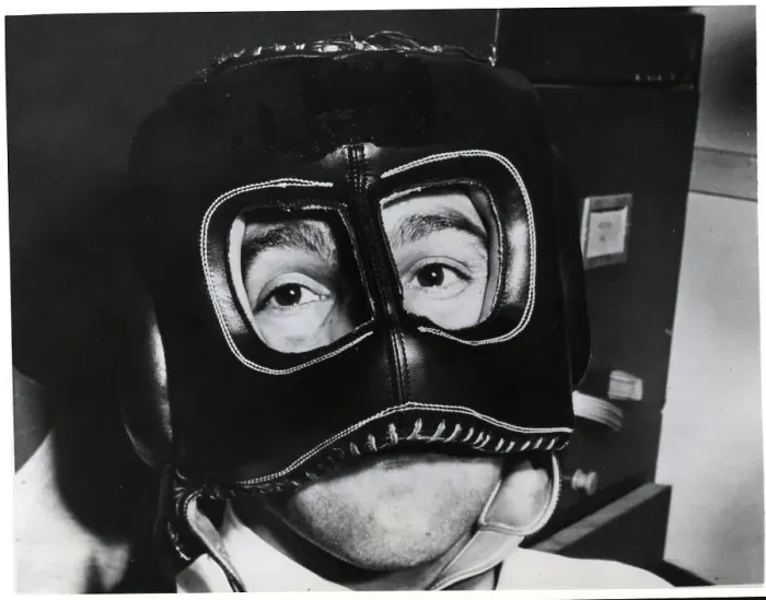 Framed Print : Rocky Marciano Headshot In Headgear Framed Print : Rocky Marciano Headshot In Headgear