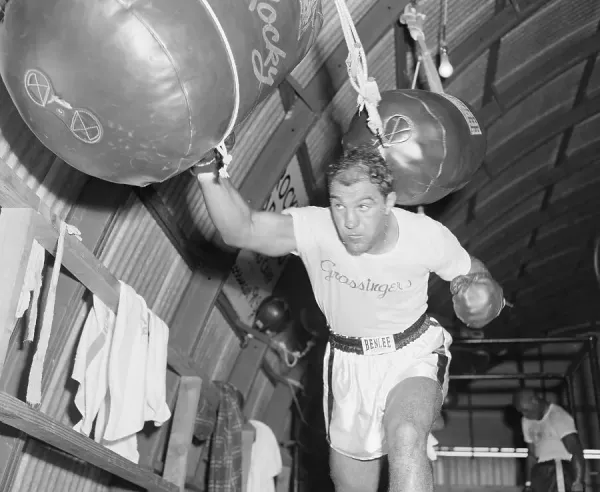 Rocky Marciano Working Out Print: A Champ at Art Prints