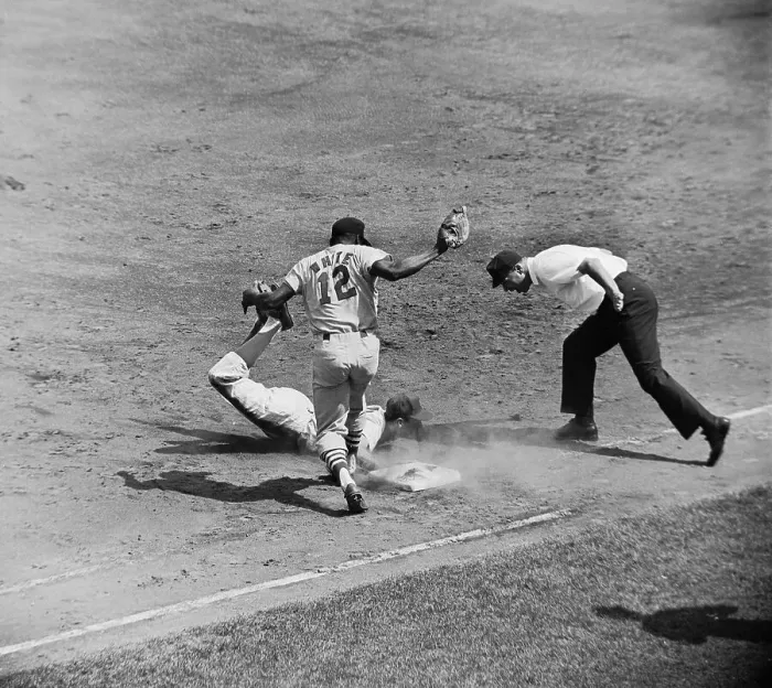 Framed Print : Rod Kanehl Sliding into First Base Framed Print : Rod Kanehl Sliding into First Base