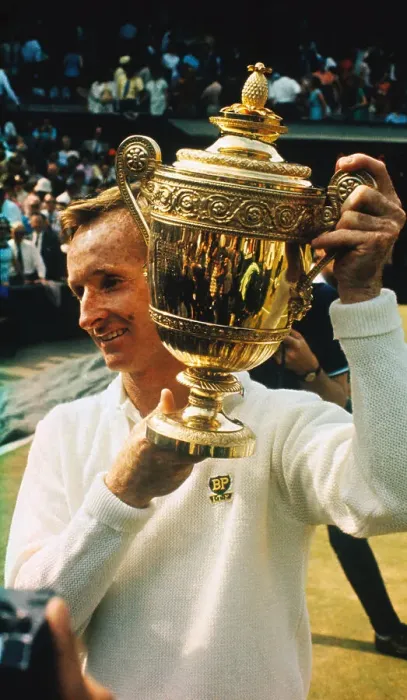 Framed Print : Rod Laver Smiling as He Holds Gold Cup Framed Print : Rod Laver Smiling as He Holds Gold Cup
