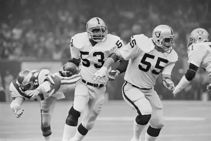 Framed Print : Rod Martin Follows Teammate Matt Millen Framed Print : Rod Martin Follows Teammate Matt Millen