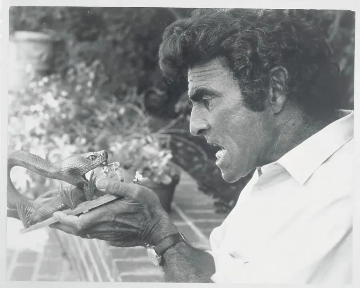 Framed Print : Rod Serling and Fake Snake Framed Print : Rod Serling and Fake Snake