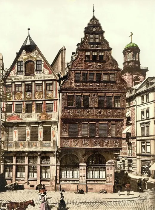 Framed Print : The Roemer, Centre of Frankfurt am Main, Hesse, c. 1890, Germany, Historic, digitally restored reproduction from a 19th century original Framed Print : The Roemer, Centre of Frankfurt am Main, Hesse, c. 1890, Germany, Historic, digitally restored reproduction from a 19th century original