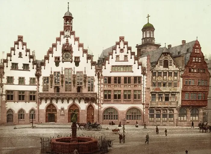 Framed Print : The Roemer, Centre of Frankfurt am Main, Hesse, c. 1890, Germany, Historic, digitally restored reproduction from a 19th century original Framed Print : The Roemer, Centre of Frankfurt am Main, Hesse, c. 1890, Germany, Historic, digitally restored reproduction from a 19th century original