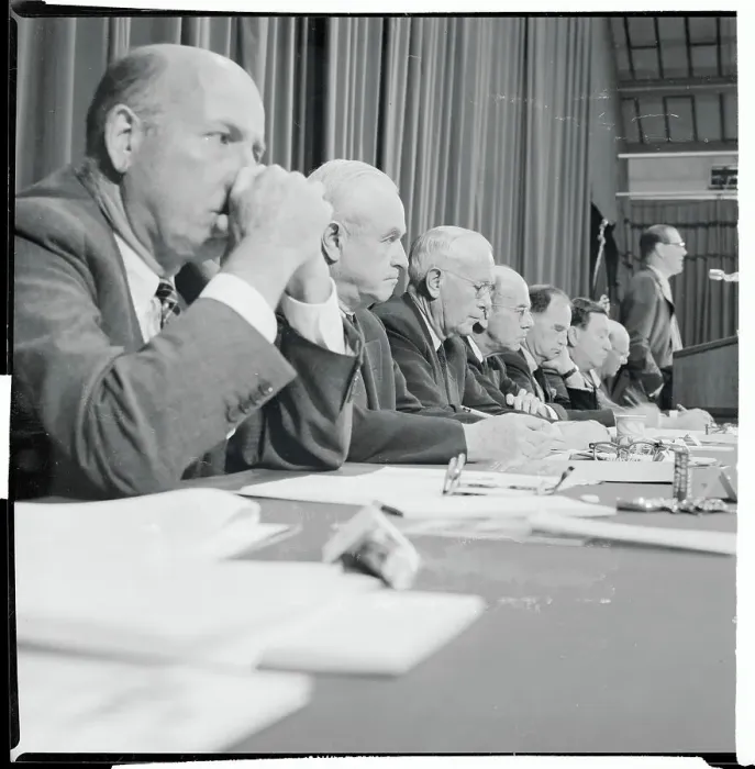 Framed Print : Roger Blough Addressing a Stockholders Meeting Framed Print : Roger Blough Addressing a Stockholders Meeting