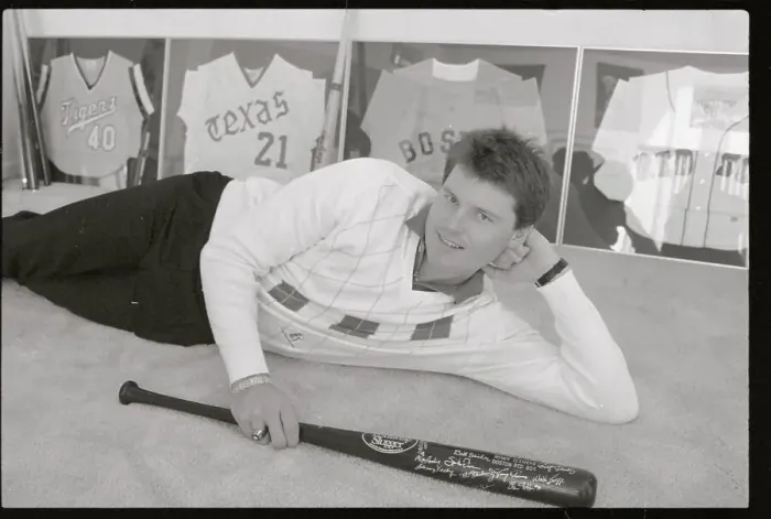 Framed Print : Roger Clemens Lying Next to His Baseball Memorabilia Framed Print : Roger Clemens Lying Next to His Baseball Memorabilia