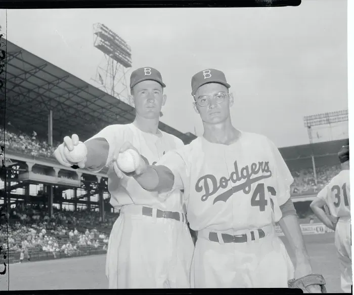 Framed Print : Roger Craig and Don Bessent Holding Baseballs Framed Print : Roger Craig and Don Bessent Holding Baseballs