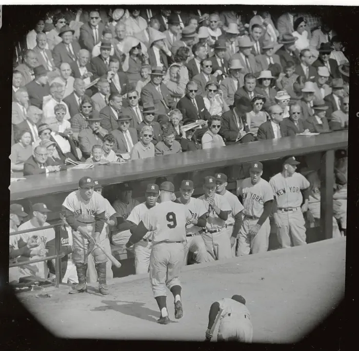 Framed Print : Roger Maris Being Greeted by Teammates Framed Print : Roger Maris Being Greeted by Teammates