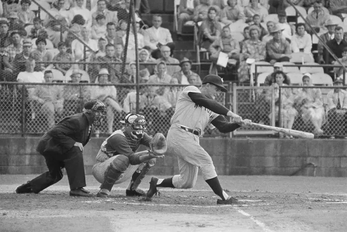 Framed Print : Roger Maris Hitting Home Run Framed Print : Roger Maris Hitting Home Run