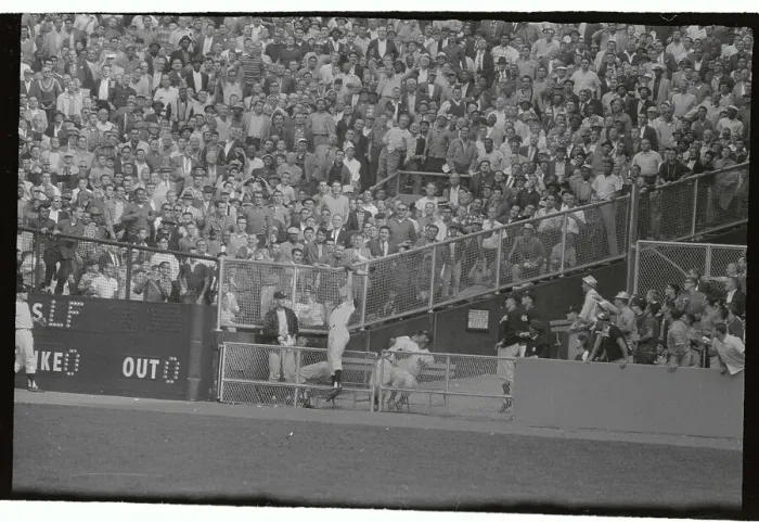 Framed Print : Roger Maris Jumping to Catch Baseball Framed Print : Roger Maris Jumping to Catch Baseball