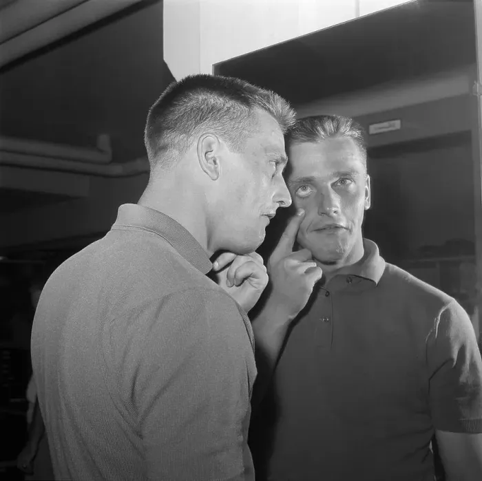 Framed Print : Roger Maris Looking at His Eye Framed Print : Roger Maris Looking at His Eye