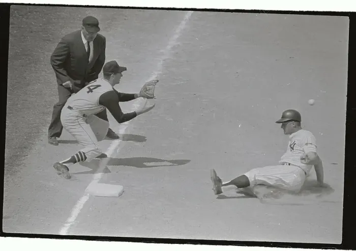 Framed Print : Roger Maris Sliding into Third Base Framed Print : Roger Maris Sliding into Third Base