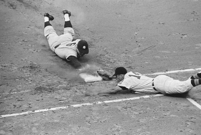 Framed Print : Roger Maris Sliding Back to Base Framed Print : Roger Maris Sliding Back to Base