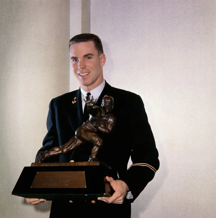 Framed Print : Roger Staubach Holding Heismann Trophy Framed Print : Roger Staubach Holding Heismann Trophy