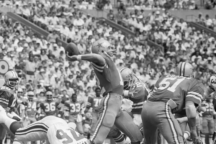 Framed Print : Roger Staubach About To Pass Football
