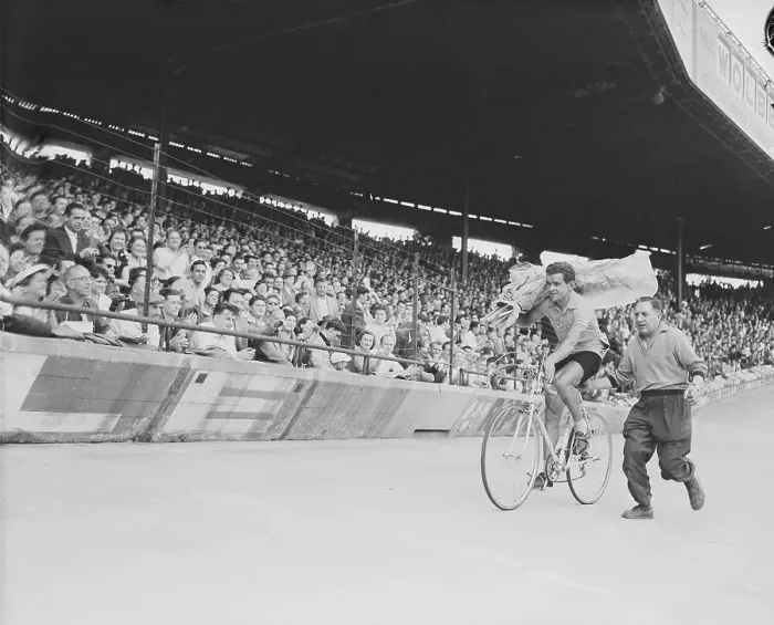 Framed Print : Roger Walkowiak's 1956 Tour de France Arrival Framed Print : Roger Walkowiak's 1956 Tour de France Arrival