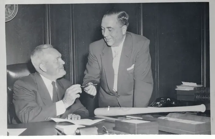 Framed Print : Rogers Hornsby Accepting Contract Signing as Athletic Director Framed Print : Rogers Hornsby Accepting Contract Signing as Athletic Director