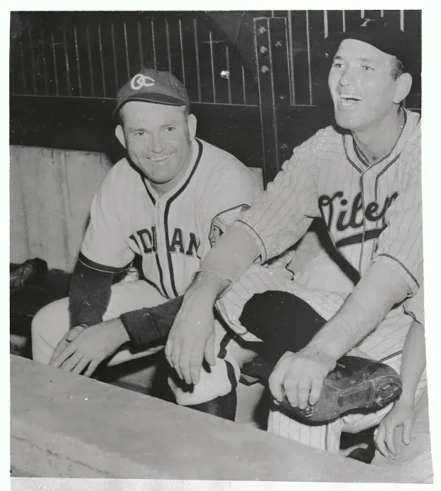 Framed Print : Rogers Hornsby and Dizzy Dean Sitting in Dugout Framed Print : Rogers Hornsby and Dizzy Dean Sitting in Dugout