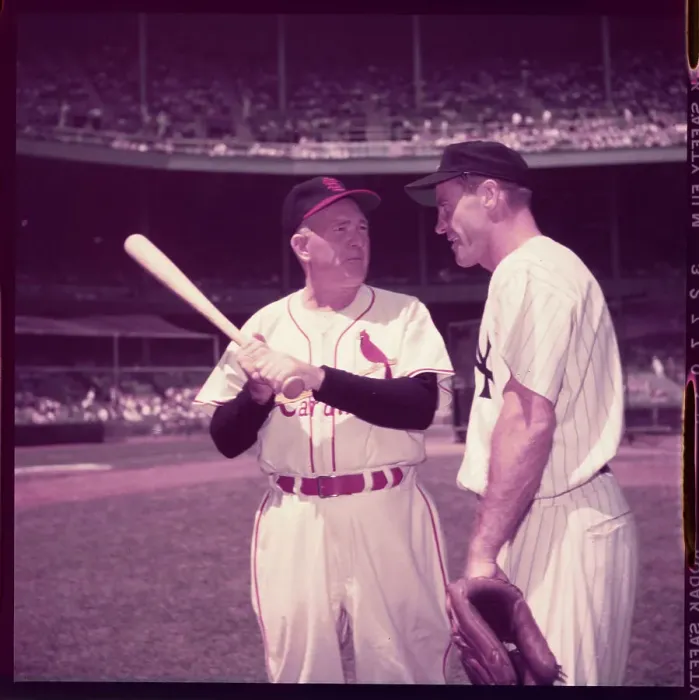 Framed Print : Rogers Hornsby and Hank Bauer Chatting Framed Print : Rogers Hornsby and Hank Bauer Chatting