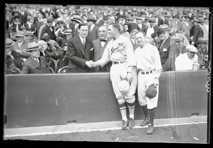 Framed Print : Rogers Hornsby and Jim Walker Shaking Hands Framed Print : Rogers Hornsby and Jim Walker Shaking Hands