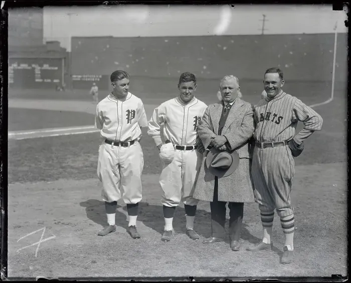 Framed Print : Rogers Hornsby and John McGraw with Rival Team Members Framed Print : Rogers Hornsby and John McGraw with Rival Team Members