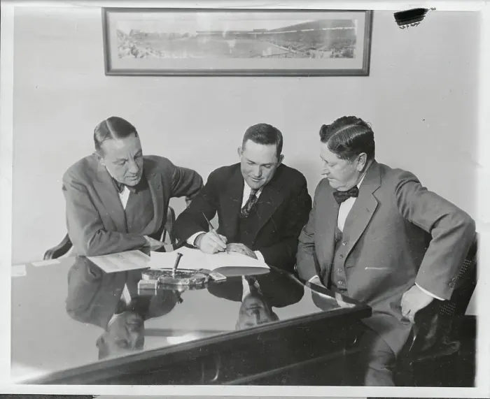 Framed Print : Rogers Hornsby Signing Contract with Cubs Framed Print : Rogers Hornsby Signing Contract with Cubs