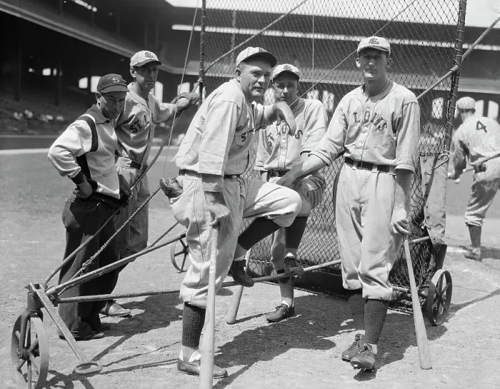Framed Print : Rogers Hornsby Standing with St. Louis Browns Teammates Framed Print : Rogers Hornsby Standing with St. Louis Browns Teammates