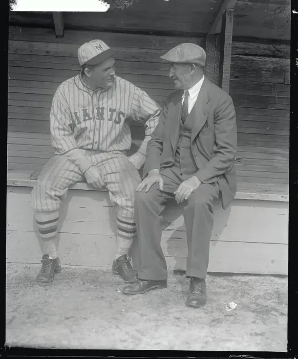 Framed Print : Rogers Hornsby Talking with William Ironson Framed Print : Rogers Hornsby Talking with William Ironson