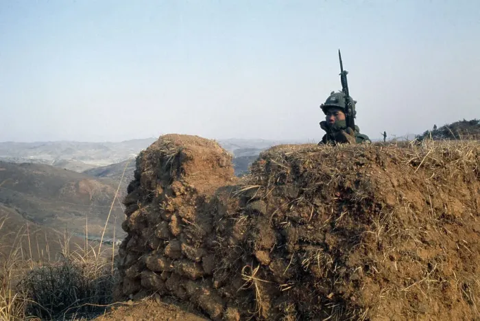 Framed Print : ROK Soldier In Bunker Framed Print : ROK Soldier In Bunker
