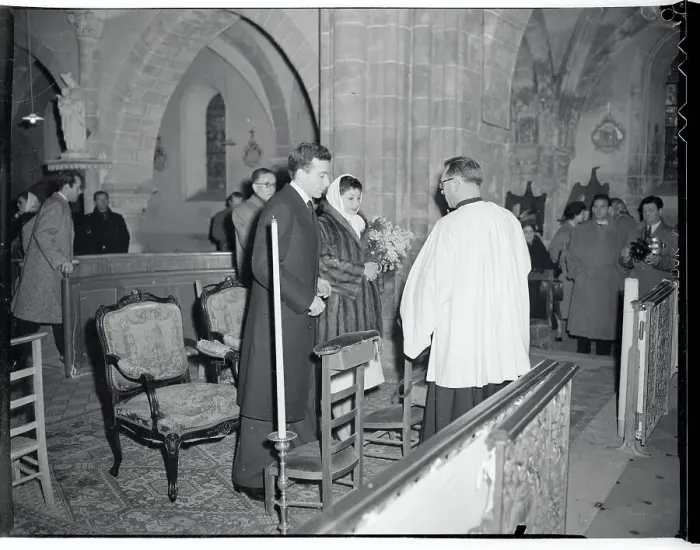 Framed Print : Roland Petit and Renee Jeanmaire at Wedding Altar Framed Print : Roland Petit and Renee Jeanmaire at Wedding Altar