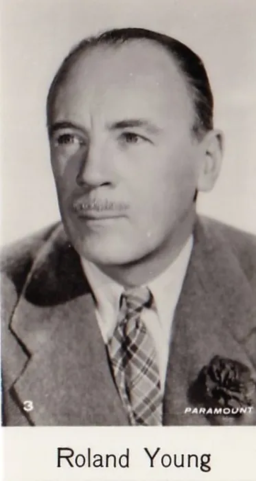 Framed Print : Roland Young, Film Stars series, collectible C T Bridgewater cigarette card, 1940 Framed Print : Roland Young, Film Stars series, collectible C T Bridgewater cigarette card, 1940